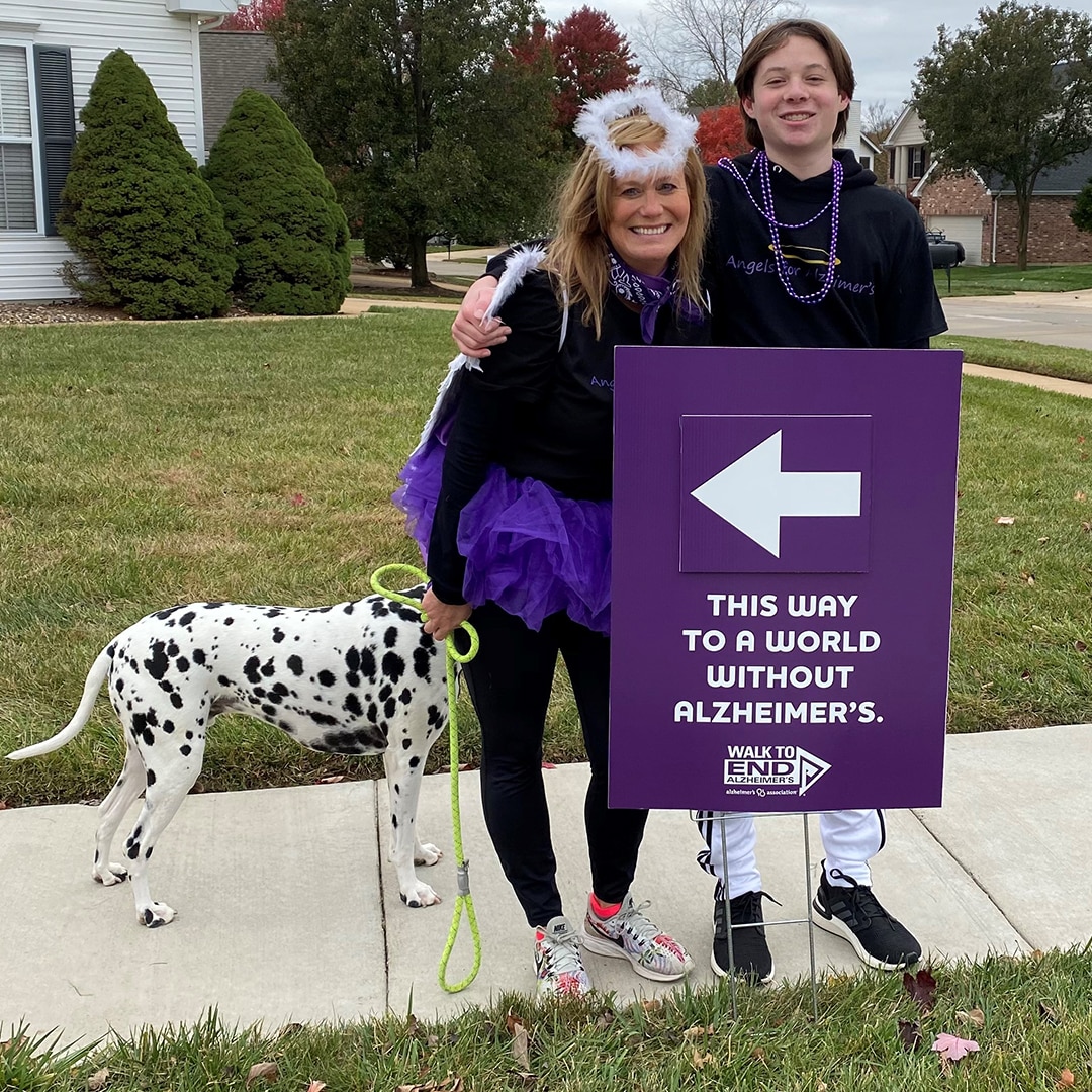 Yvette with Tracy and Benny the Dalmation